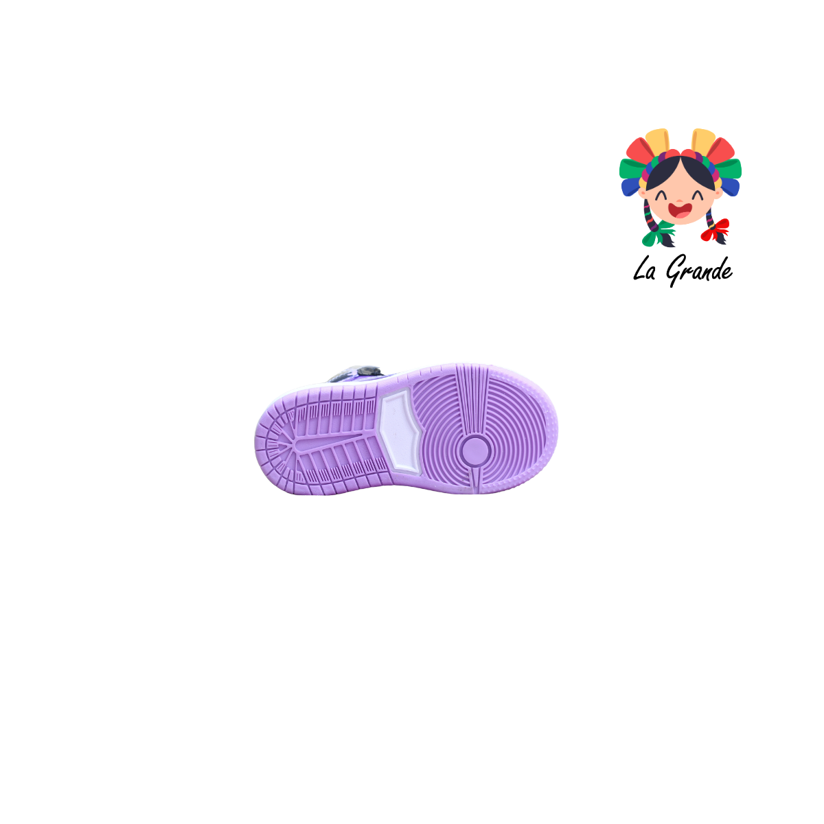 21000 PAOLA RAMIREZ Negro Lila Charol Tenis Casual para Bebe, Niña y Niño