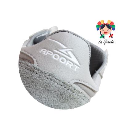 5025 APOORT Gris Piel Tenis Deportivo para Dama, Joven