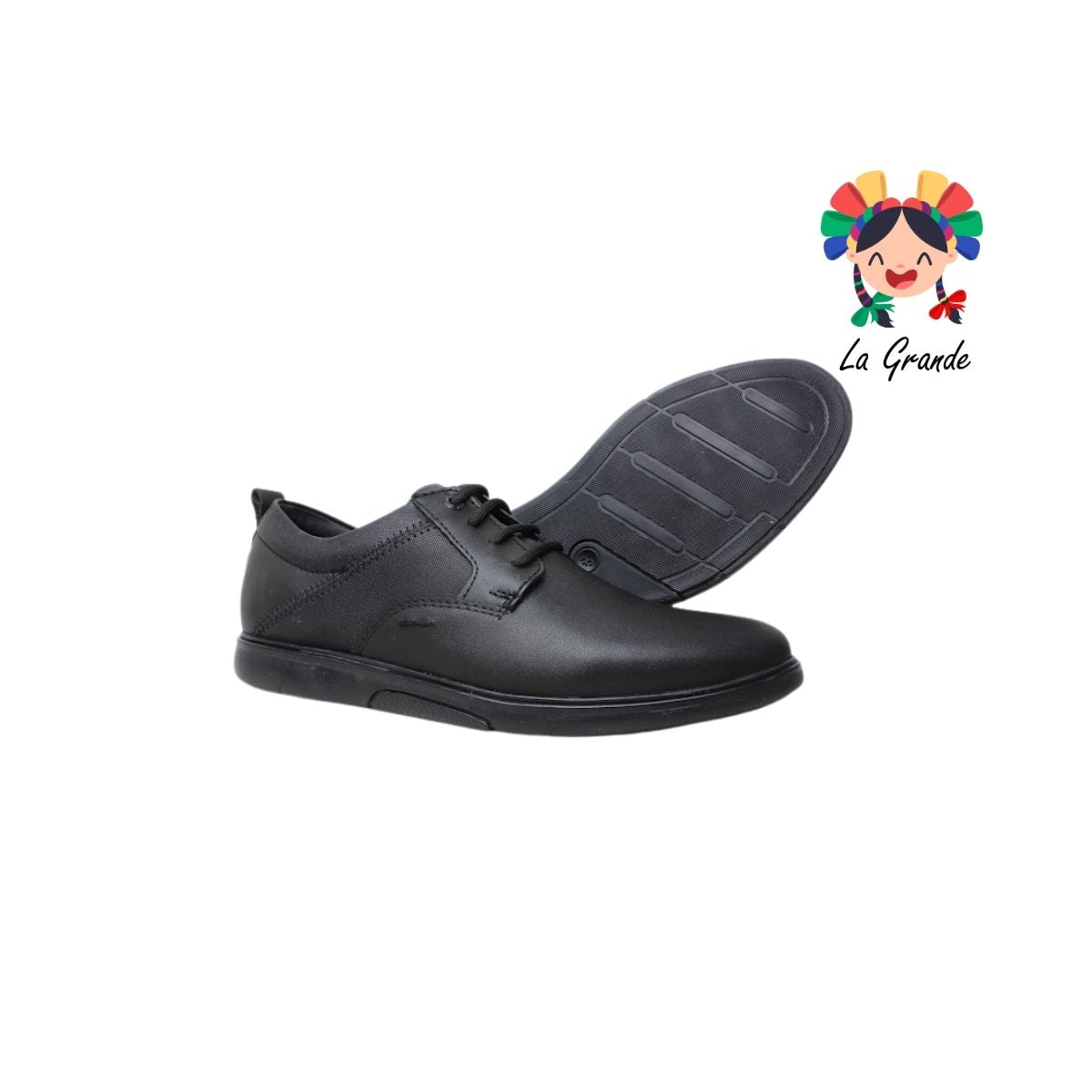 2116 CUSTOM Negro Negro Atanado Zapato Casual para Caballero