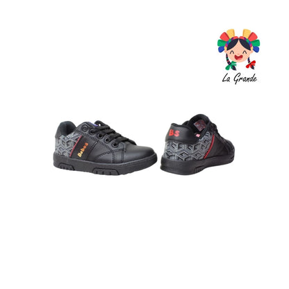2120 BEBOS Negro Negro Tenis Casual para Niña y Niño