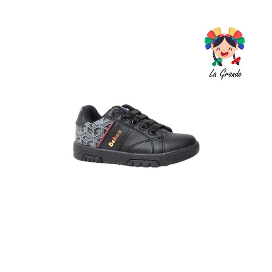 2120 BEBOS Negro Negro Tenis Casual para Niña y Niño
