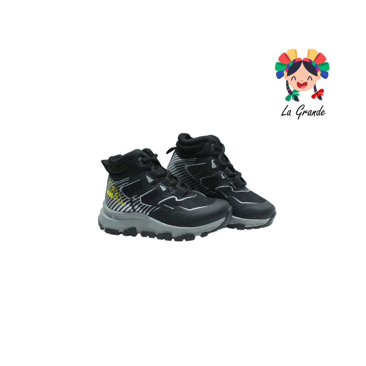 21230 YUYIN Negro Textil Bota de Montaña para Niño