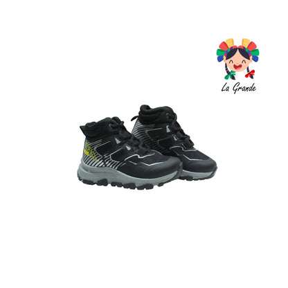 21230 YUYIN Negro Textil Bota de Montaña para Niño