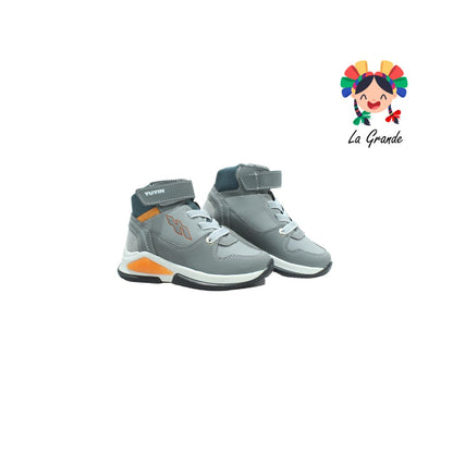 21241 YUYIN Gris Oxford Textil Tenis para Niño y Niña