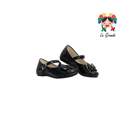1723 MODA LINDA Negro Charol Balerina para Niña