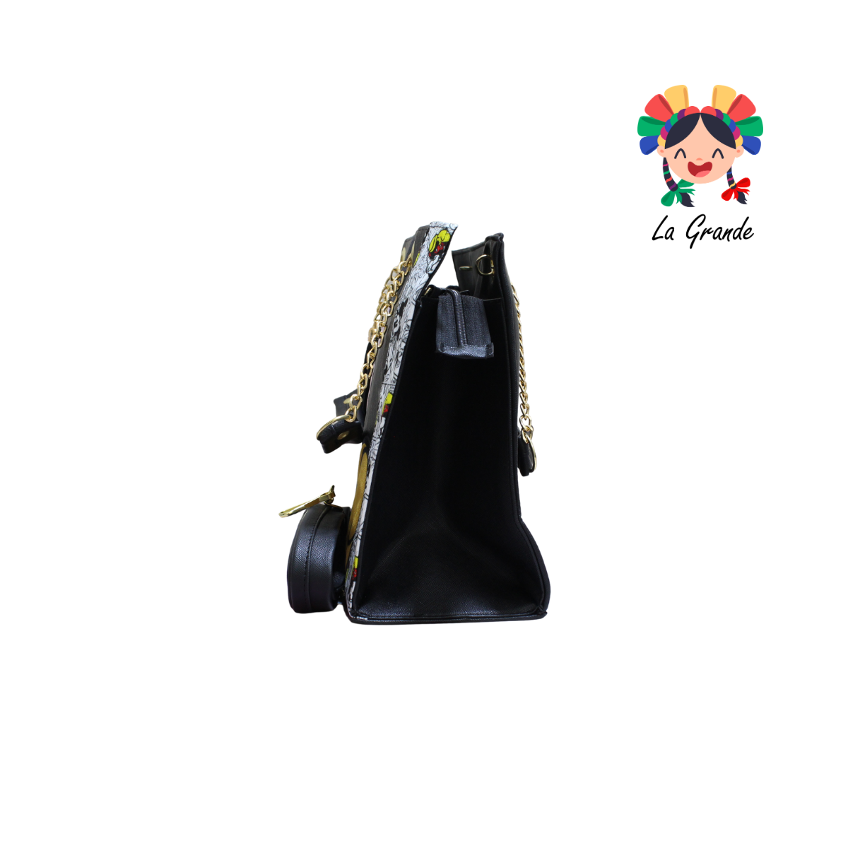 038 Ratón LUCCIANA Bolsa Casual En Color Multicolor Cuadrada Con Cadena Para Dama