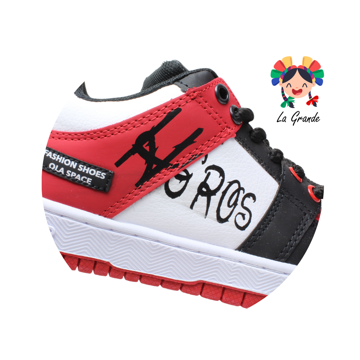 247 H-GROSS Bco Ngo Rojo Tenis Casual para Dama