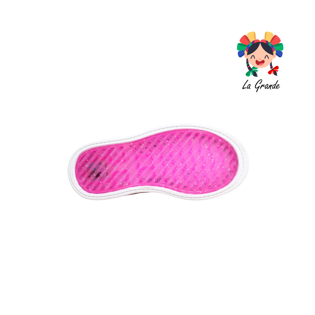 1740 KINGS-LU Plata Fiusha Tenis Casual con Luces Led para Niña