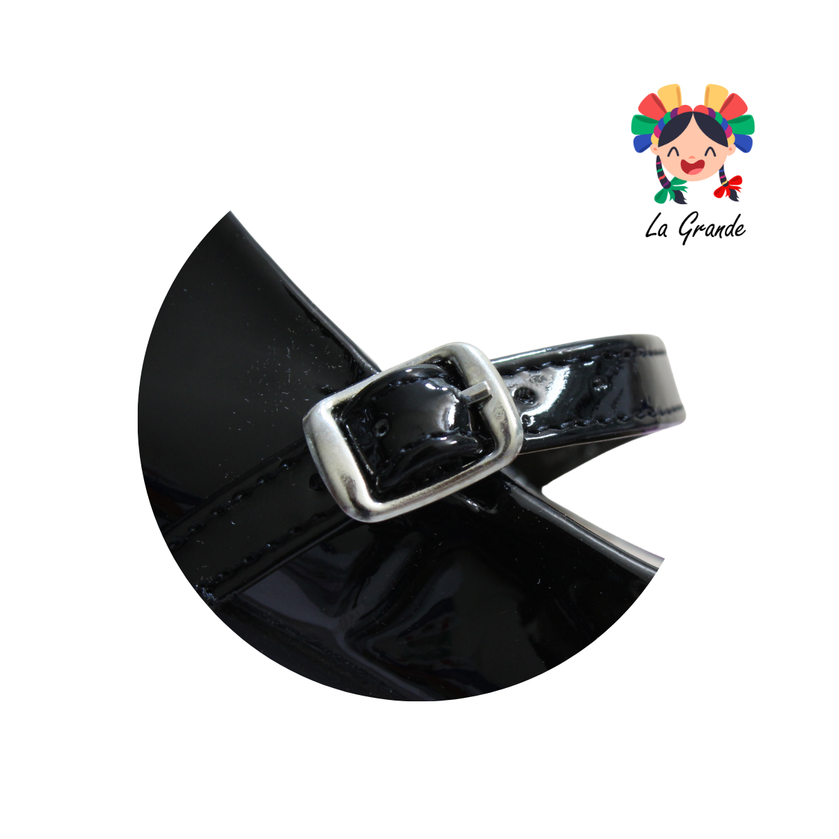 1723 MODA LINDA Negro Charol Balerina para Niña