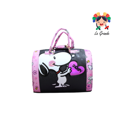 032 Perrito LUCCIANA Maleta Cuadrada En Color Ngo/Rosa Casual Para Dama