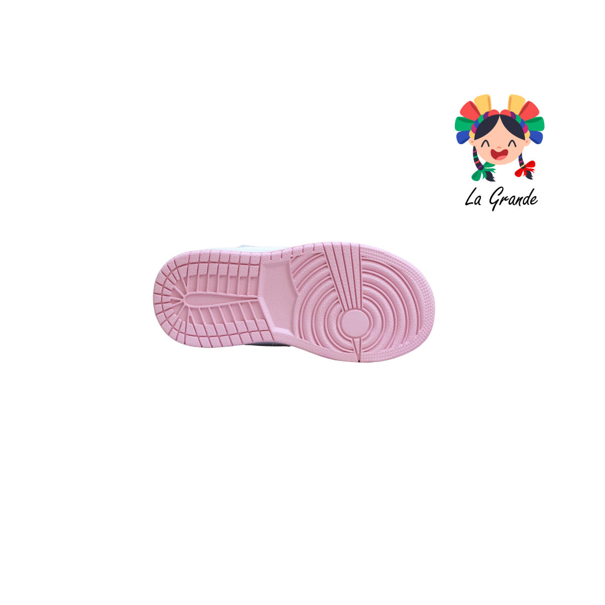 514 APT Blanco Rosa Napa Tenis Escolar para Niña