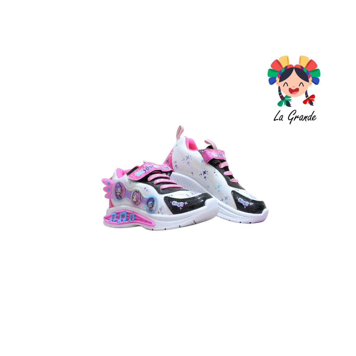 133 Huntri ON KIDS Bco Ngo Fiu Tenis Casual con Luz Led para Niña