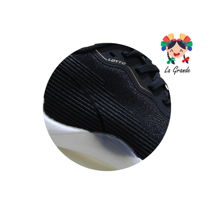 0H517002 LOTTO Negro Amarillo Tenis Casual para Caballero