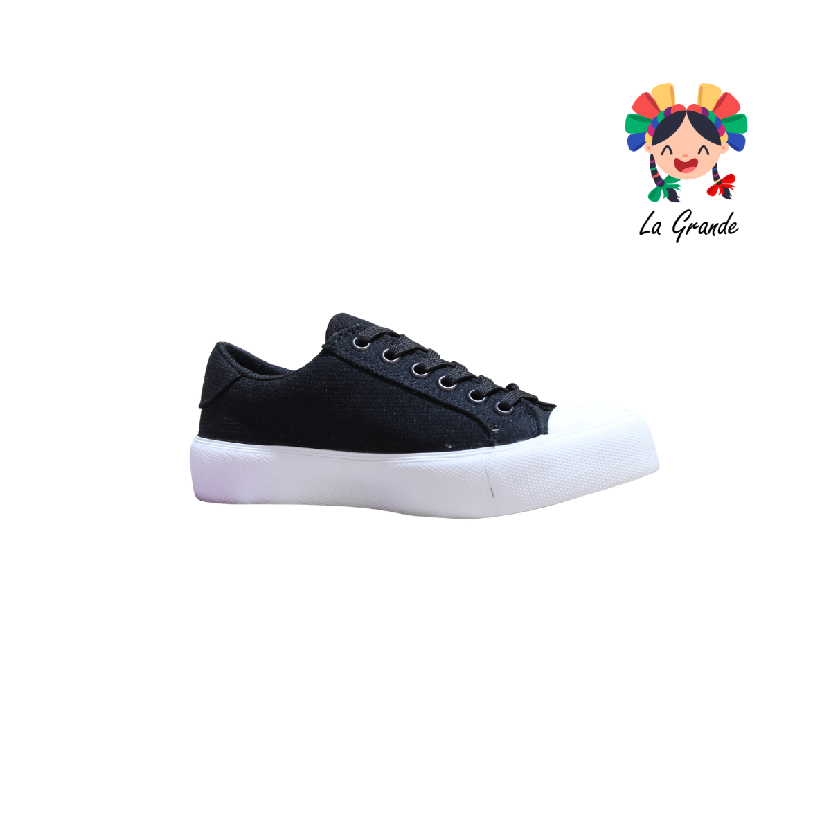 21 LA PAG Negro Blanco Tenis Casual para Dama y Joven