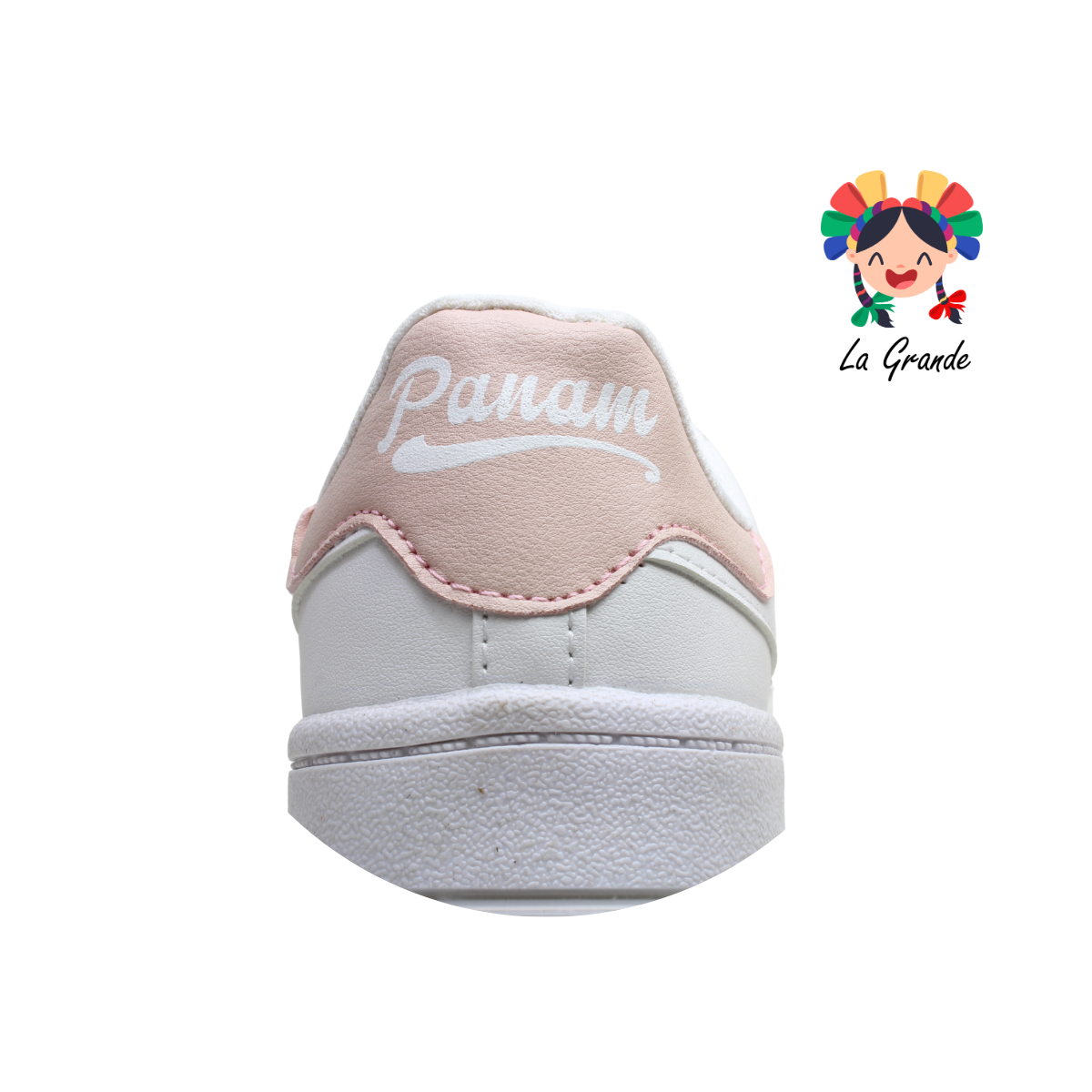 220006 PANAM Blanco Rosa Napa Tenis Casual Original para Dama