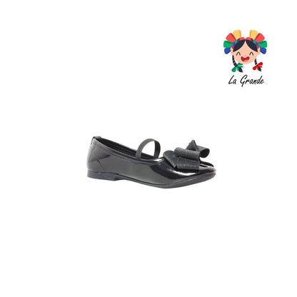 2200 KAROLINE Negro Charol Sintético Balerina para Niña
