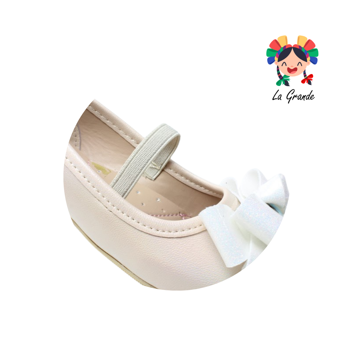 2200 KAROLINE Platina Sintético Balerina Casual para Niña