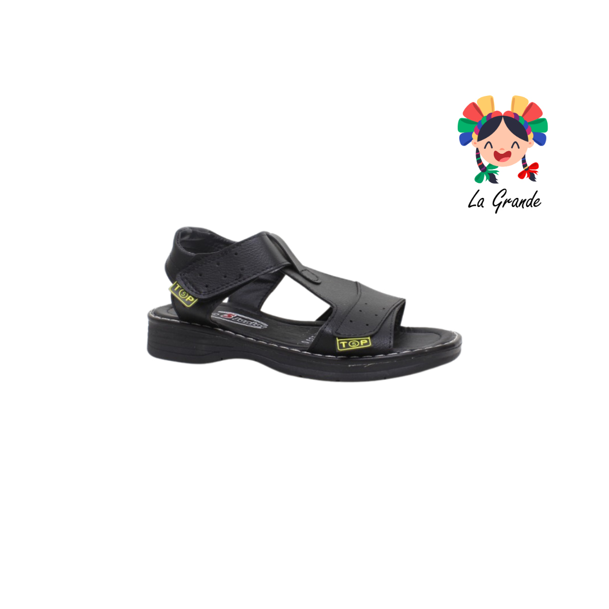 2200 TOP 5 Negro Sandalia para Niño y Niña