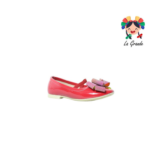 2200 KAROLINE Rojo Charol Sintético Balerina Casual para Niña