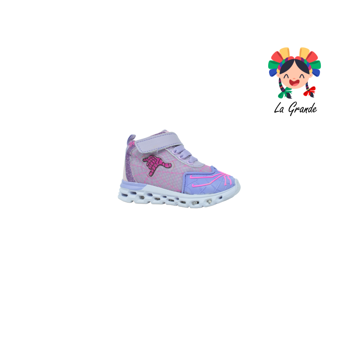22017 ROJO ARANDANO Lila Rosa Tenis Casual con Luz Led para Bebé