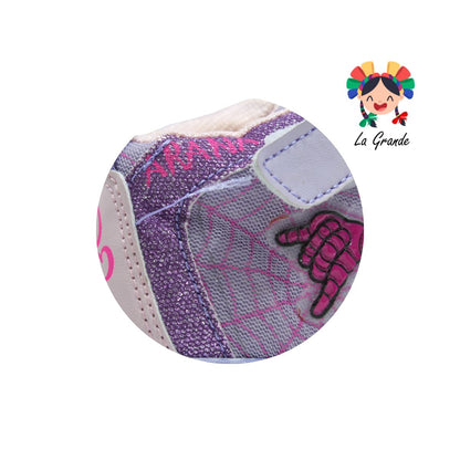 22017 ROJO ARANDANO Lila Rosa Tenis Casual con Luz Led para Bebé