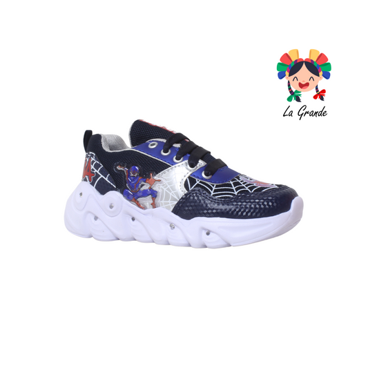 22023 ROJO ARANDANO Araña Marino Rey Plata Sint tenis choclo Casual con Luces para Niño