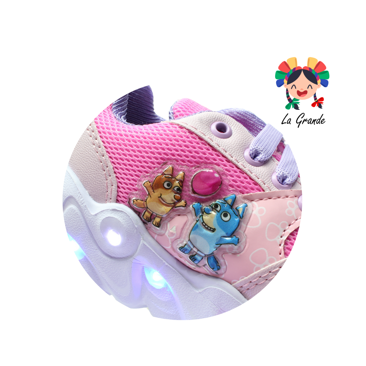 22023 BLUI ROJO ARANDANO Rosa Lila Sint Tenis con Luces para Niña