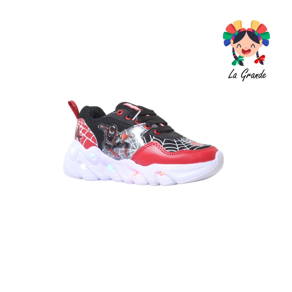 22023 ROJO ARANDANO Araña Ngo Rojo Oxfd Sint Tenis Casual con Luz Led para Niño