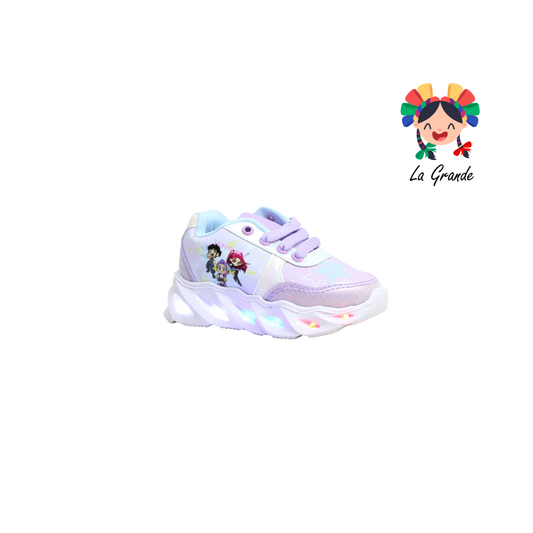 22024 HUNTR ROJO ARANDANO Lila Cielo Sintético Tenis Casual con Luces para Bebé
