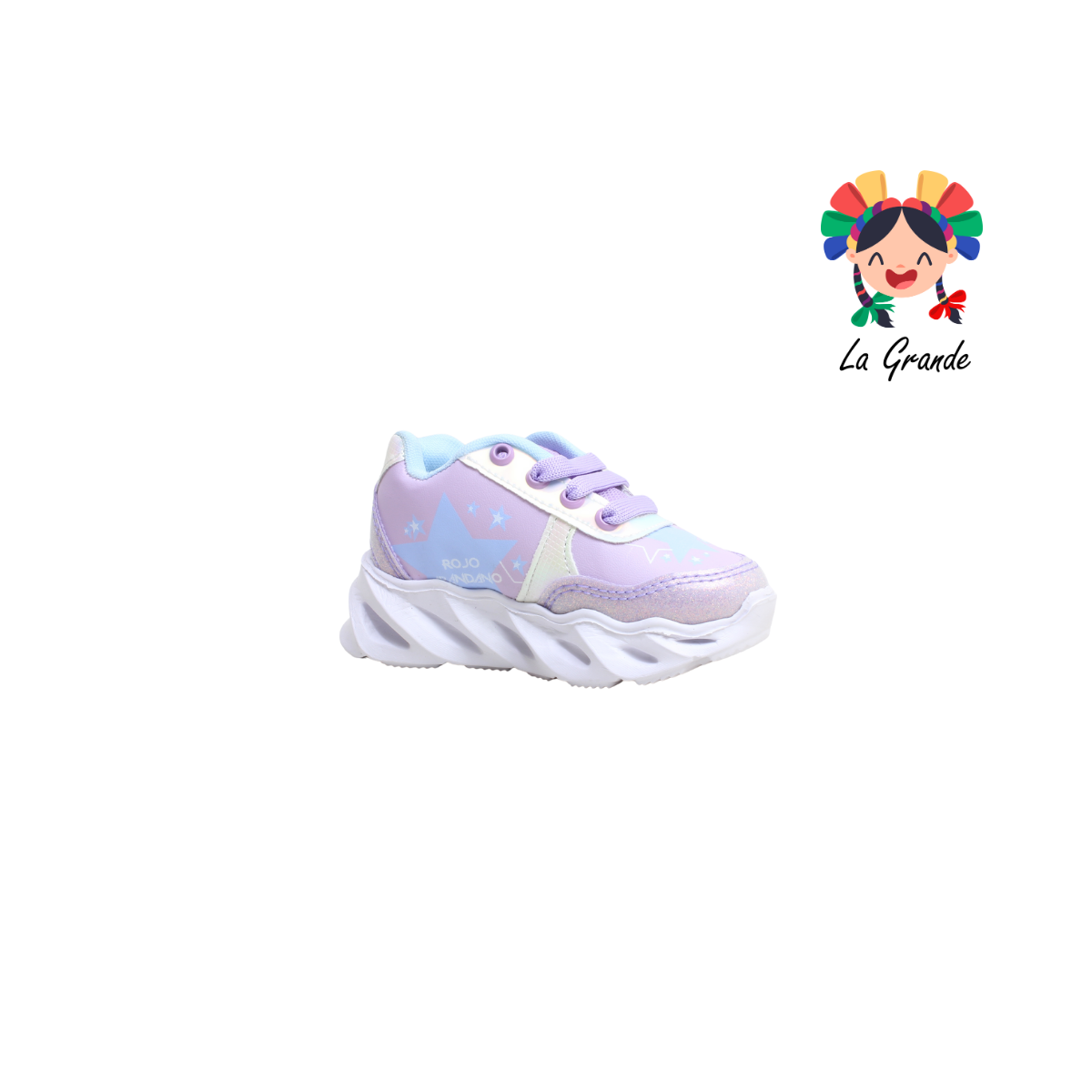 22024 HUNTR ROJO ARANDANO Lila Cielo Sintético Tenis Casual con Luces para Bebé