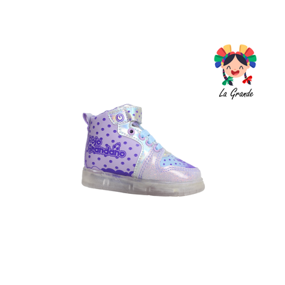 22025 KURUM ROJO ARANDANO Lila Cielo Tenis Casual con Luces Recargables para Bebé