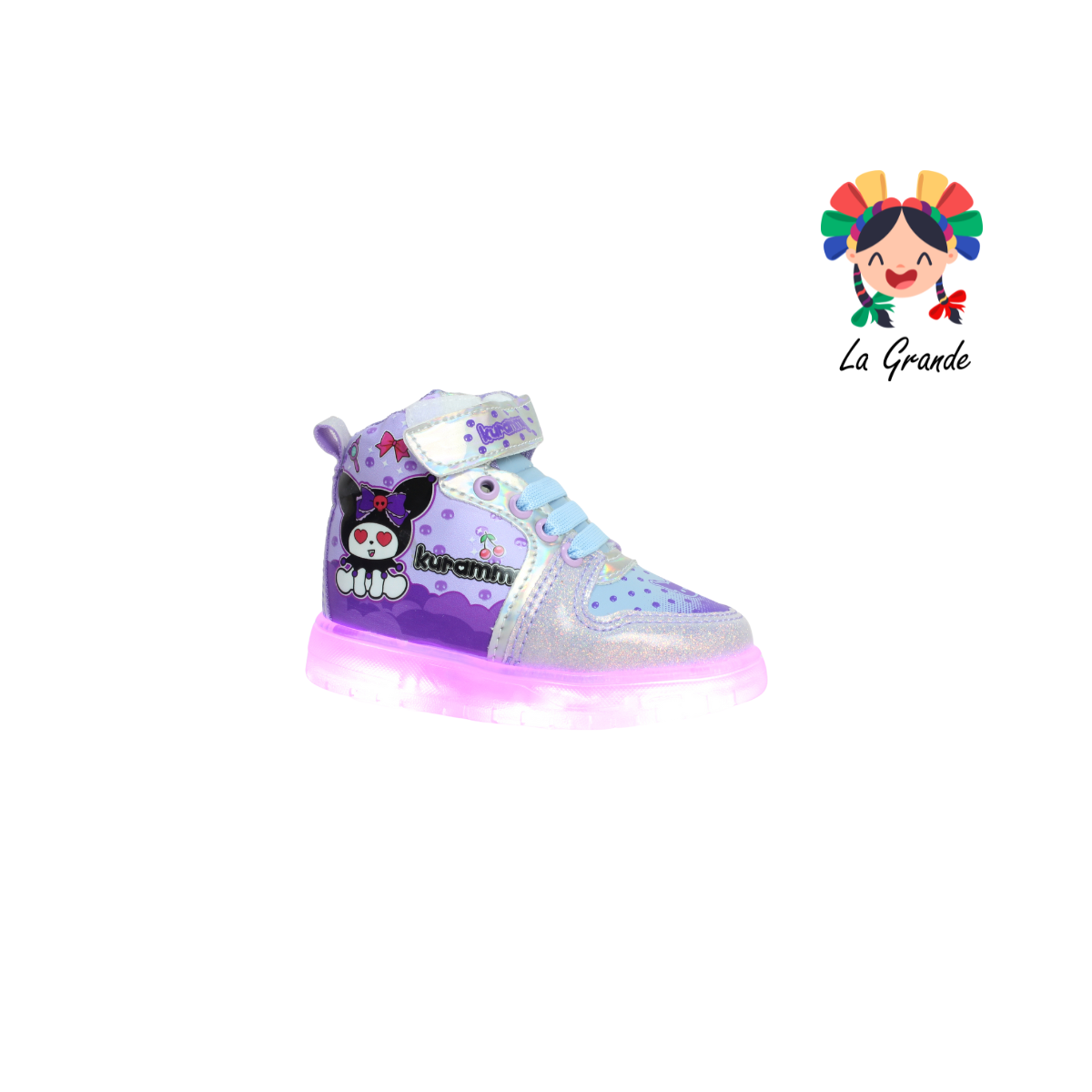22025 KURUM ROJO ARANDANO Lila Cielo Tenis Casual con Luces Recargables para Bebé