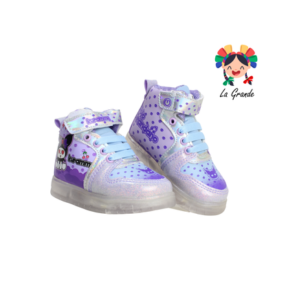 22025 KURUM ROJO ARANDANO Lila Cielo Tenis Casual con Luces Recargables para Bebé