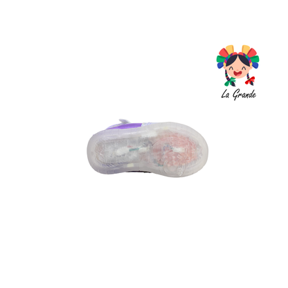 22025 KURUM ROJO ARANDANO Lila Cielo Tenis Casual con Luces Recargables para Bebé