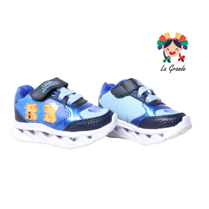 22029 CAPIBARA ROJO ARANDANO Mno Cielo Rey Tenis Casual con Luces para Bebé