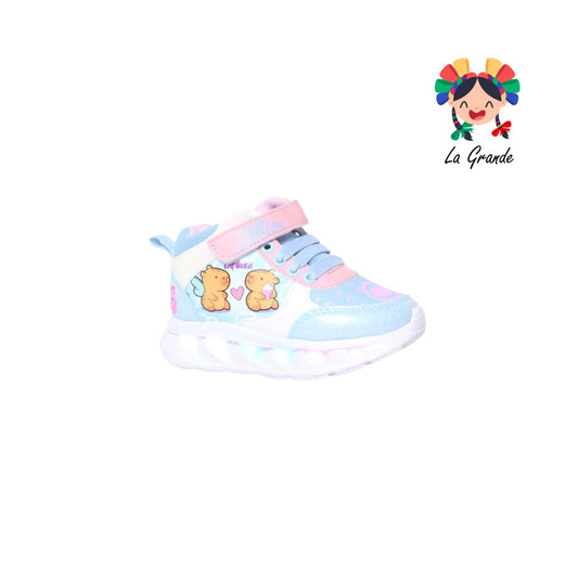 22030 CAPIBARA ROJO ARANDANO Cielo Rosa Tenis Casual con Luces para Bebé