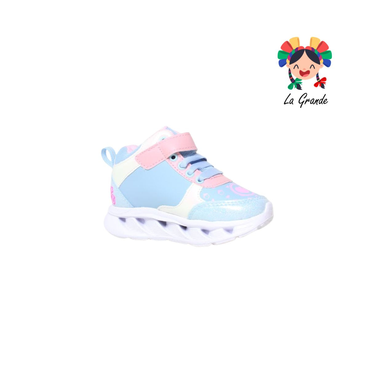 22030 CAPIBARA ROJO ARANDANO Cielo Rosa Tenis Casual con Luces para Bebé