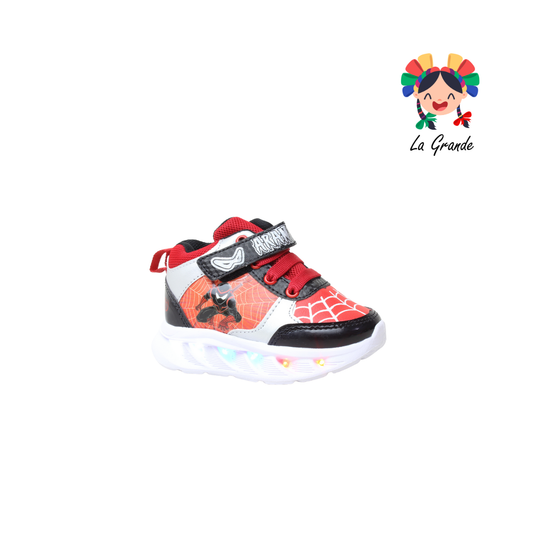 22030 ARAÑA ROJO ARANDANO Ngo Rojo Pta Tenis Casual con Luces para Niño