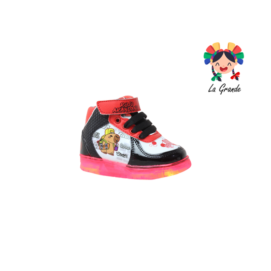 22031 CAPI ROJO ARANDANO Bco Ngo Rojo Tenis Casual con Luces para Niño