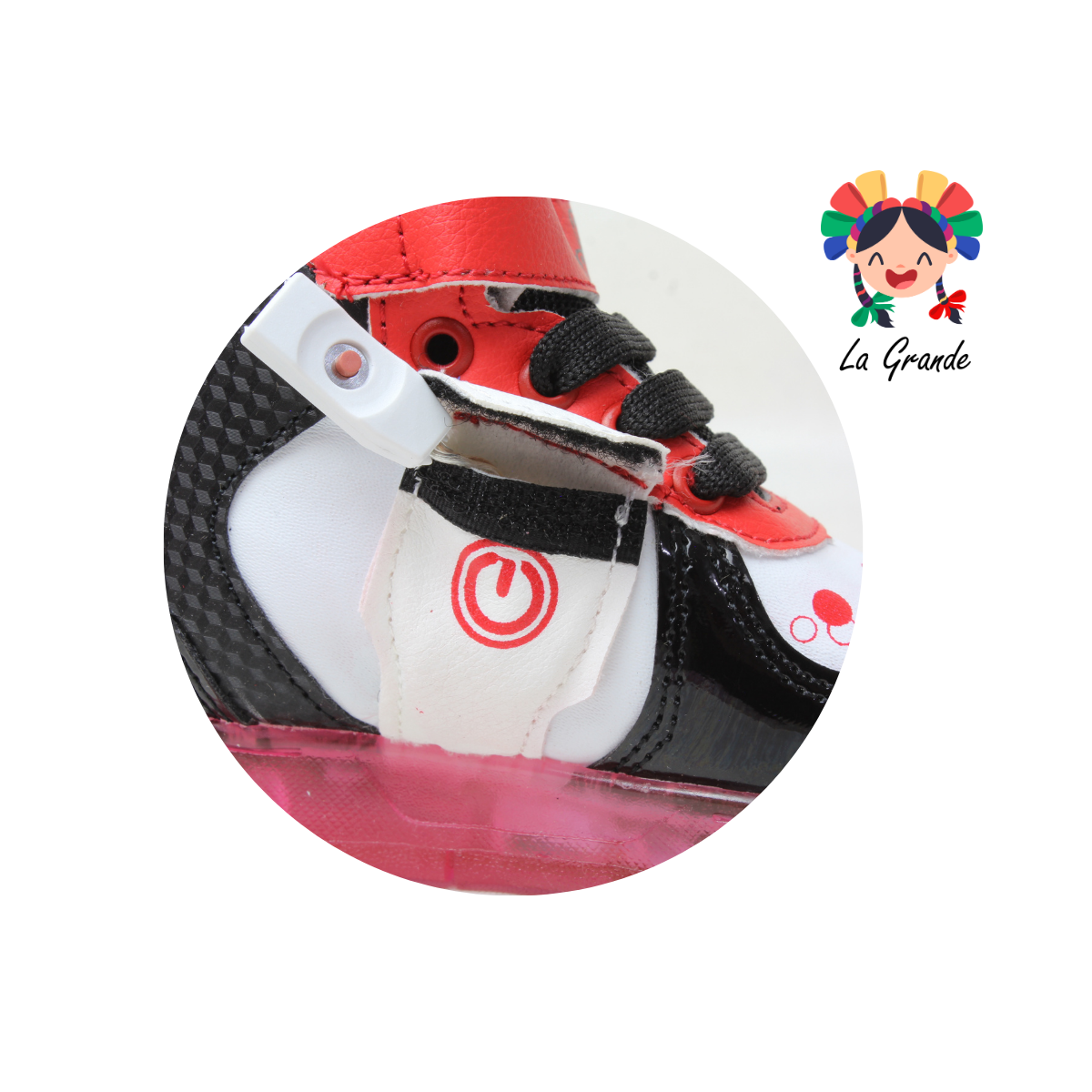 22031 CAPI ROJO ARANDANO Bco Ngo Rojo Tenis Casual con Luces para Niño