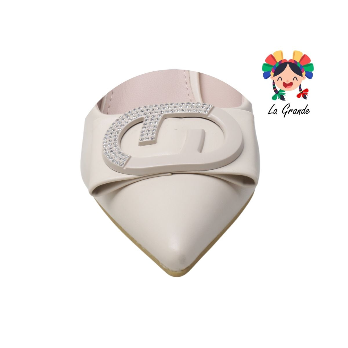 2207 YAELI FASHION Beige Sint Zapatilla de Vestir para Dama