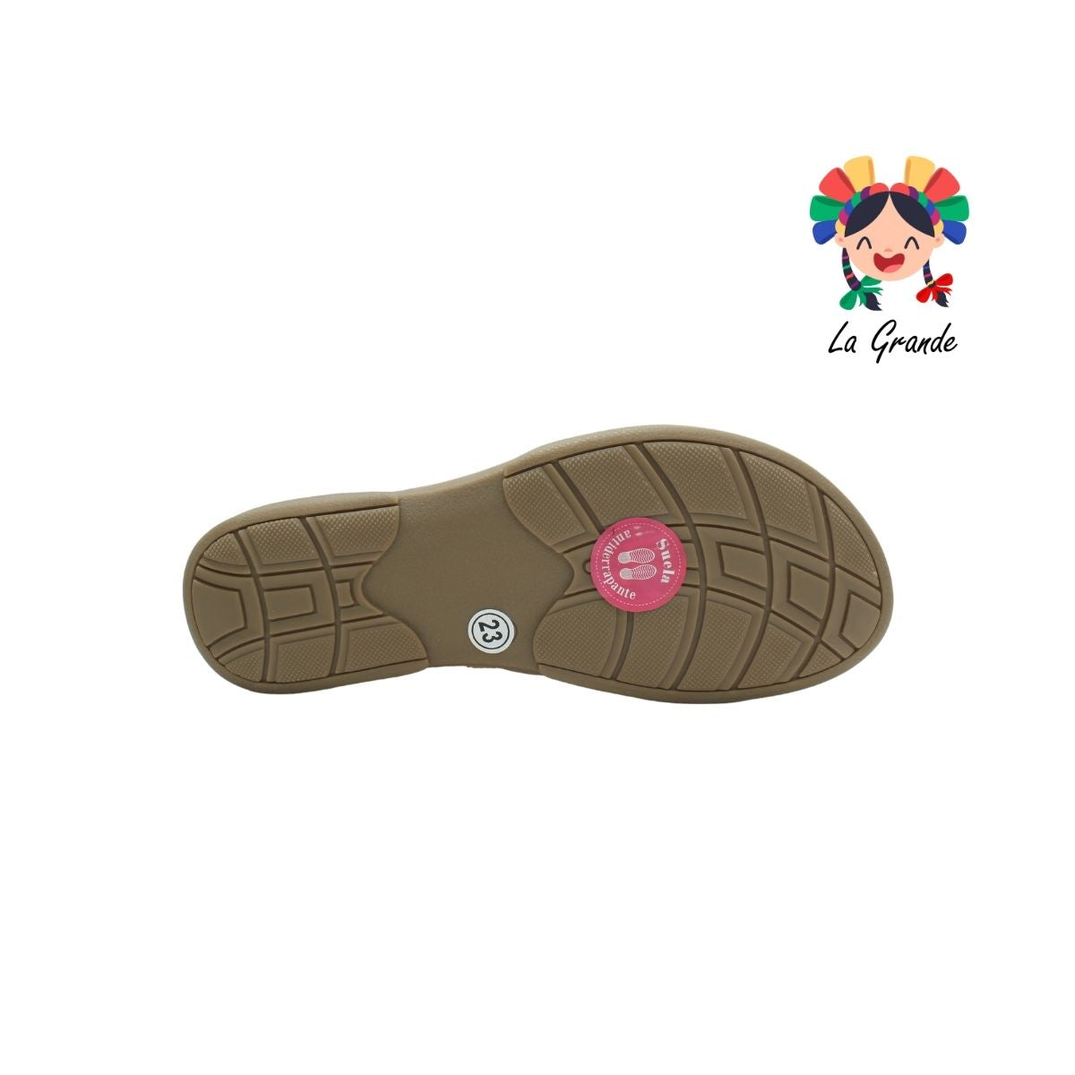 2208 SHOSH Rosa Sint Sandalia con Pedrería para Dama
