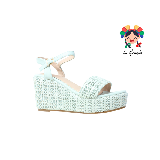 2211 VI LINE Azul Menta Sint Sandalia con Plataforma Casual para Dama