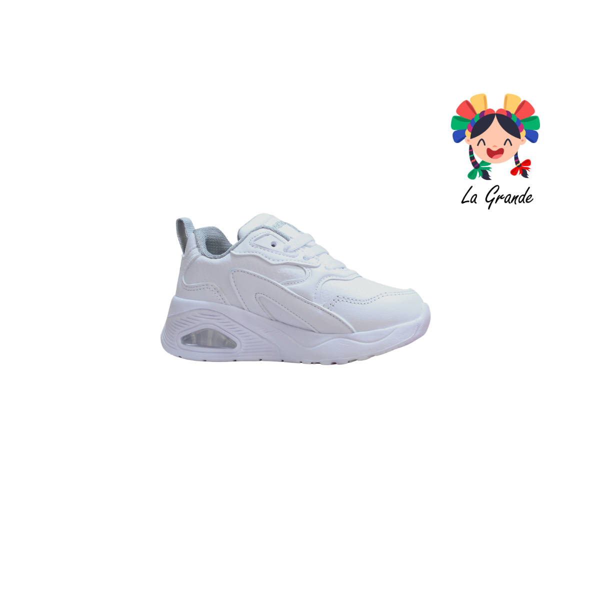 746 APT Blanco Gris Napa Tenis Casual para Niña y Niño