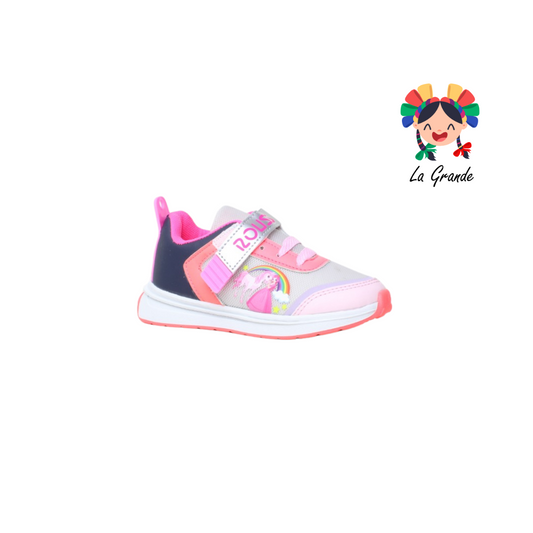 2220 ROUSS  Gris Coral Marino Textil Tenis Casual para Niña