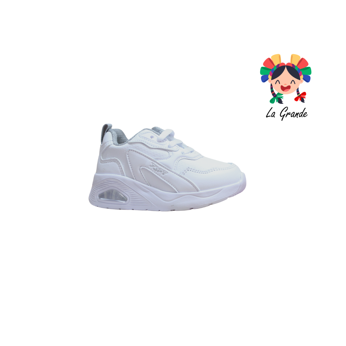 746 APT Blanco Gris Napa Tenis Casual para Niña y Niño