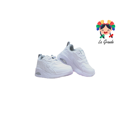746 APT Blanco Gris Napa Tenis Casual para Niña y Niño