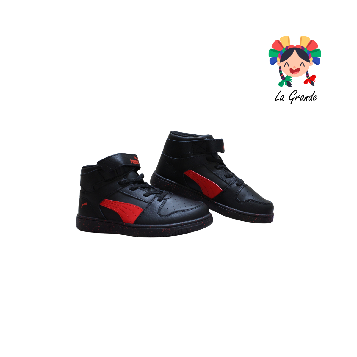 ELEVATED PM Negro Rojo Sintético Tenis Importado Original para Niño y Niña