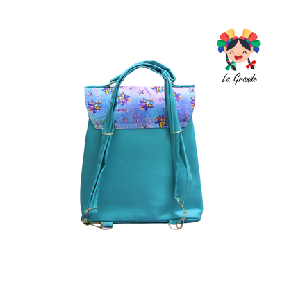 018 Guerrera LUCCIANA Mochila Casual Cuadrada En Color Vde/Agua Para Niña y Dama