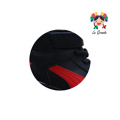 ELEVATED PM Negro Rojo Sintético Tenis Importado Original para Niño y Niña